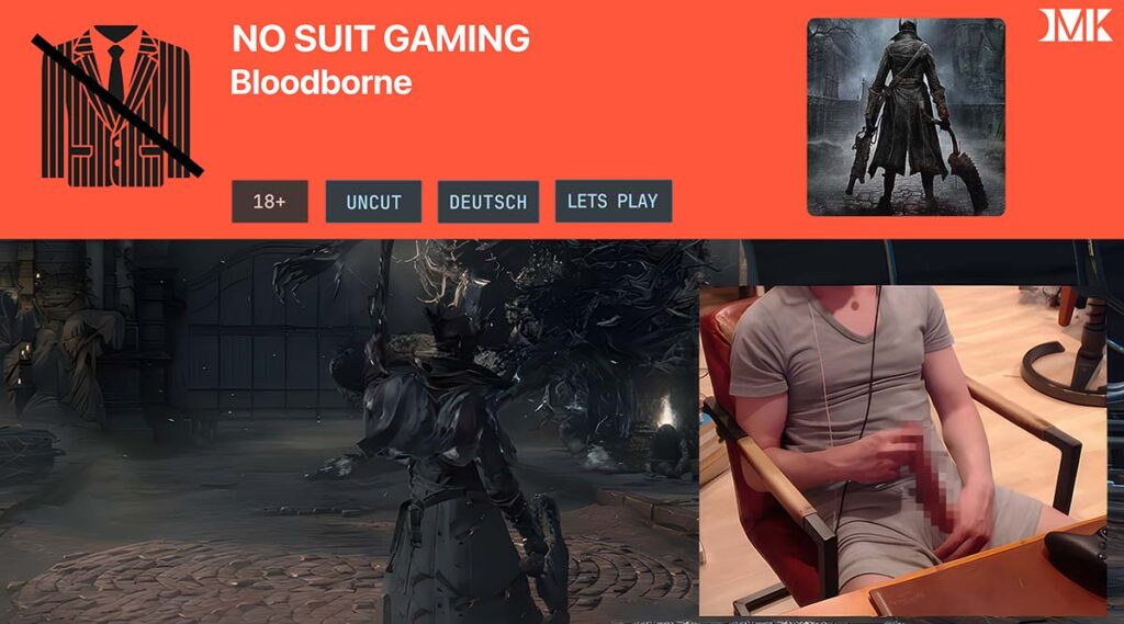 DieMilchgebendeKuh spielt Bloodborne nackt auf Playstation 5 im No Suit Gaming (NSG) Format