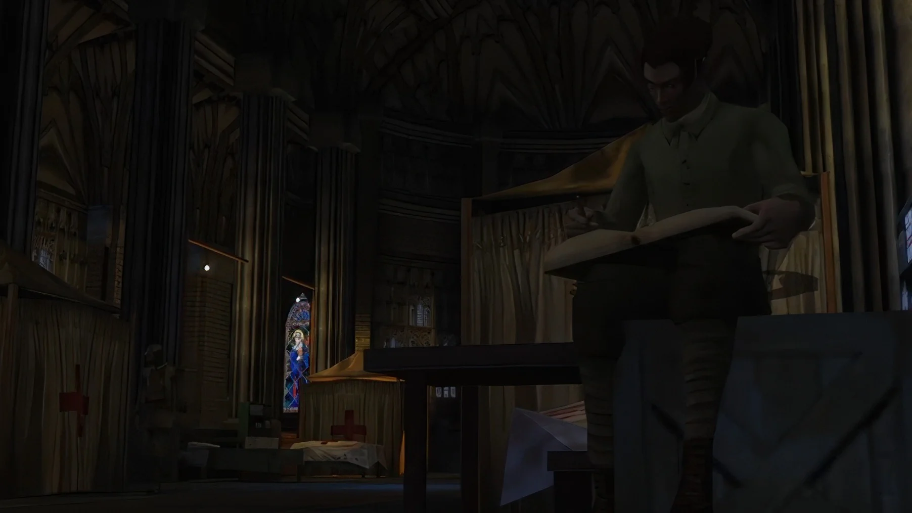 Eternal Darkness: Peter Jacob liest in der Kathedrale, die als Lazarett dient