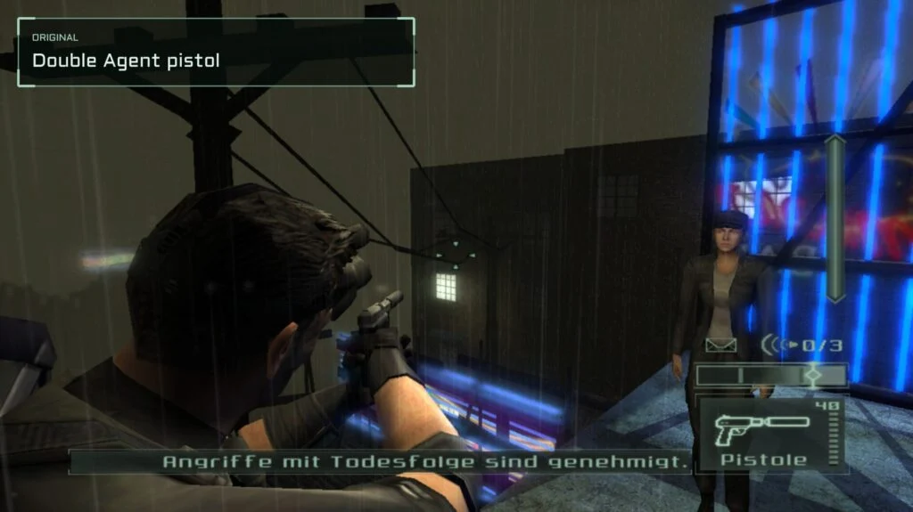 Double Agent pistol – Original. Sam's FN57 from Splinter Cell Double Agent replaces the original pistol: model and texture. Needs your own copy of Double Agent. Available with Plus.