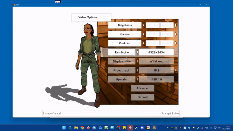 XIII video options with new entries for resolution, display mode, aspect ratio and upscaler