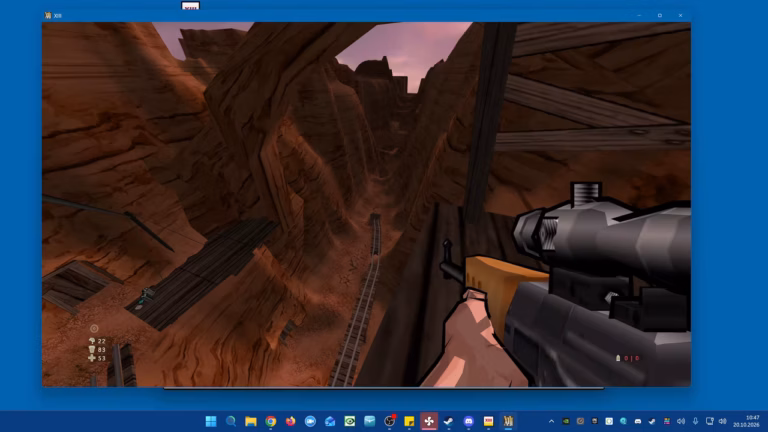 XIII gameplay in a narrow, tall window without stretching