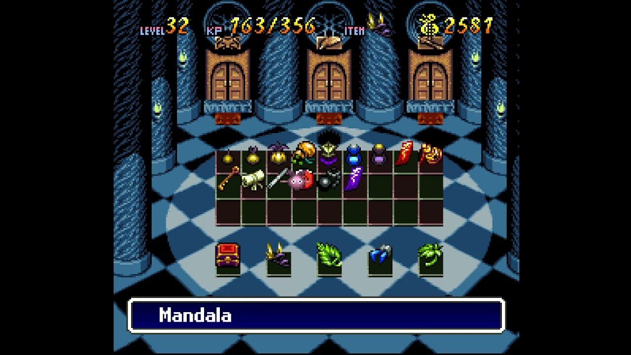 The video is in German. The item is called Mandala and unlocks a new ability: “A circle that never closes. Press L to gather power.” Press L…